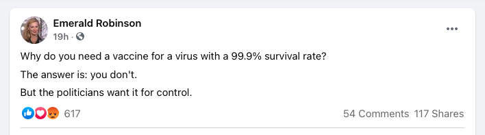 emerald robinson - facebook post