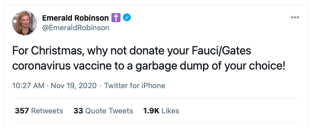 screen grab - emerald robinson tweet