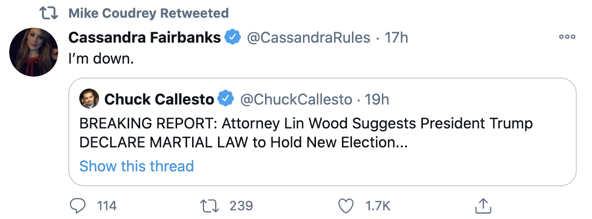 Michael Coudrey Cassandra Fairbanks Military Coup