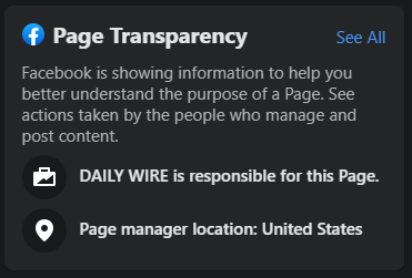 The Daily Wire Facebook page label