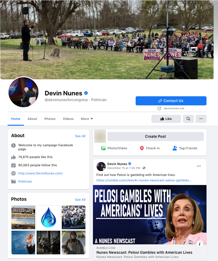 image of facebook page