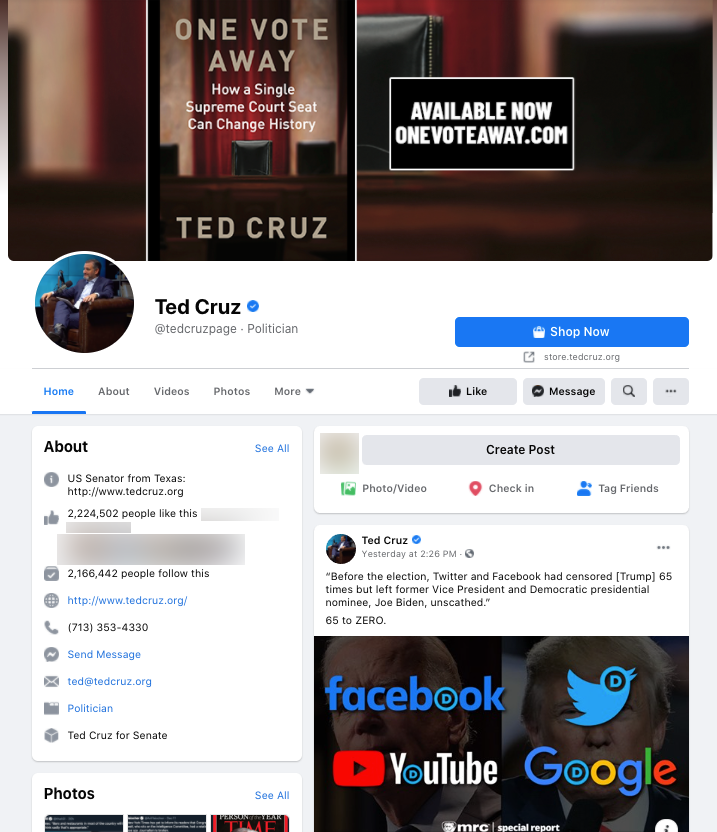 image of facebook page