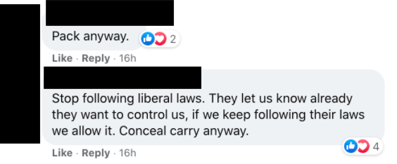 Member of pro-gun group tells protesters to "pack anyway"