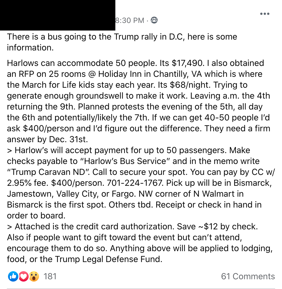 Private Facebook groups promote January 6 protest 