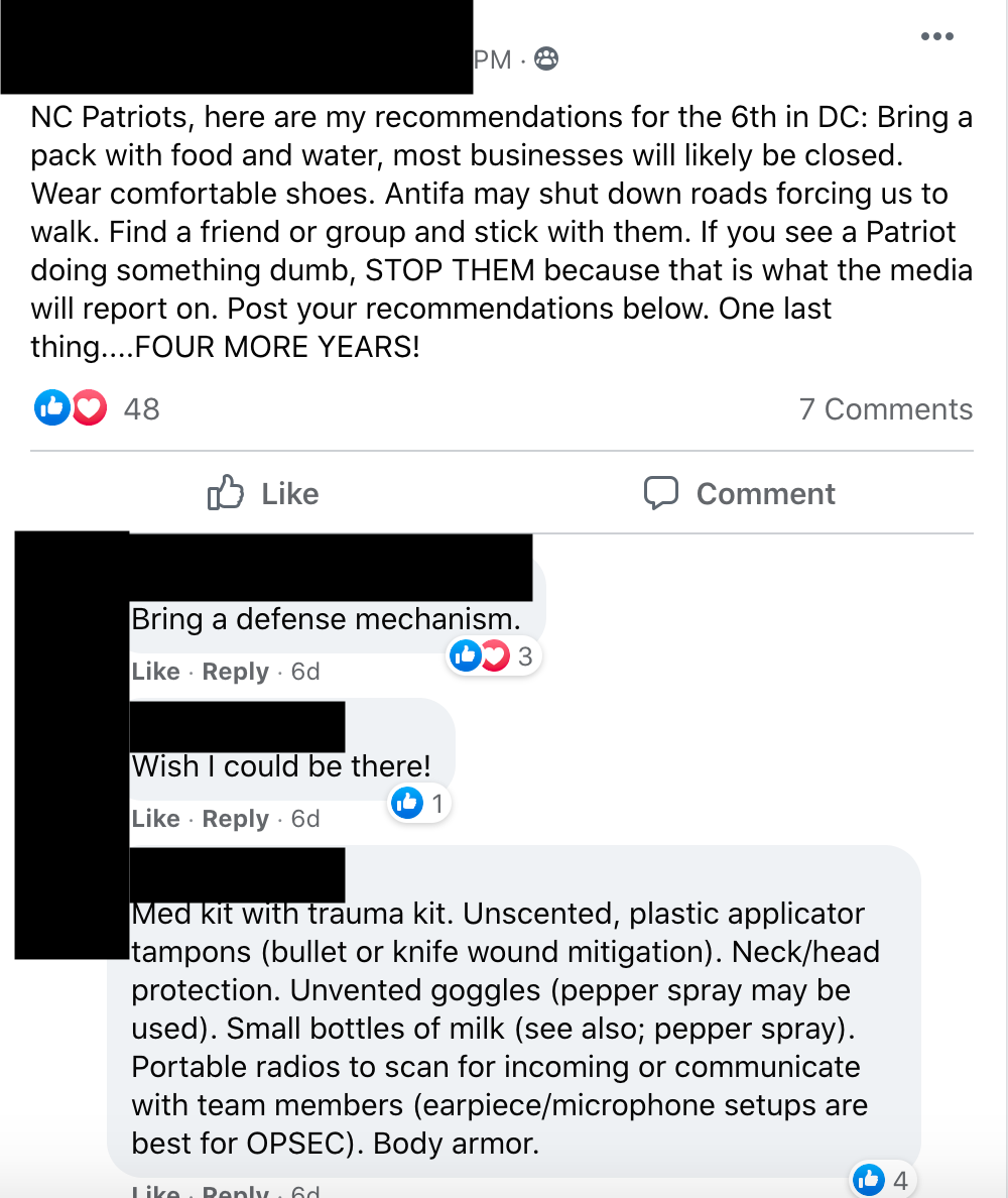 Private Facebook groups promote January 6 protest 