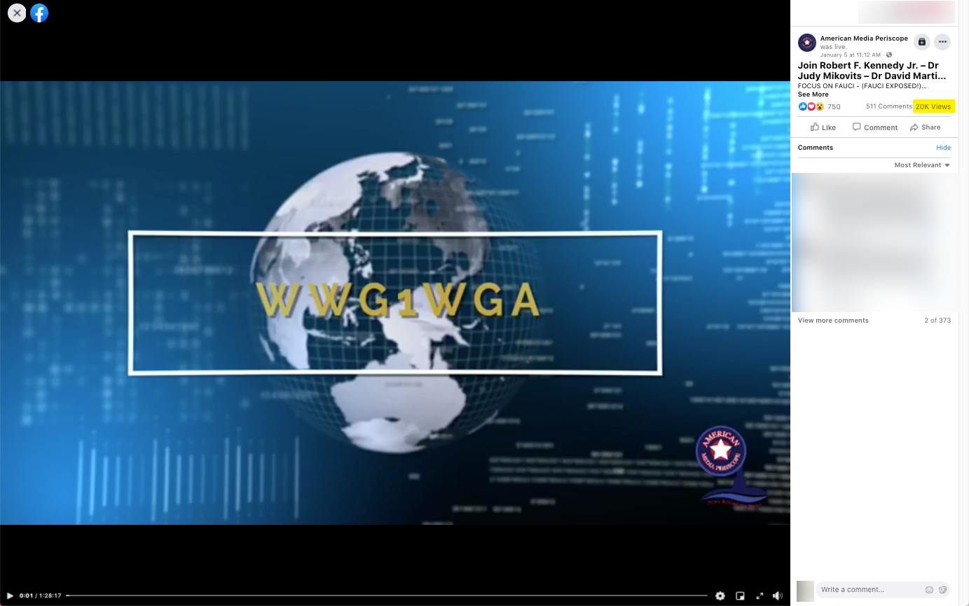 image of facebook live video