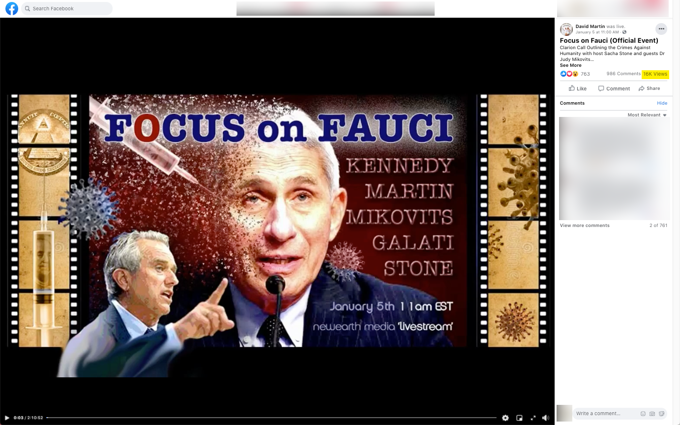 image of facebook live video