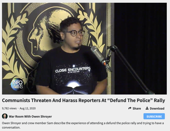 Infowars cameraman Sam
