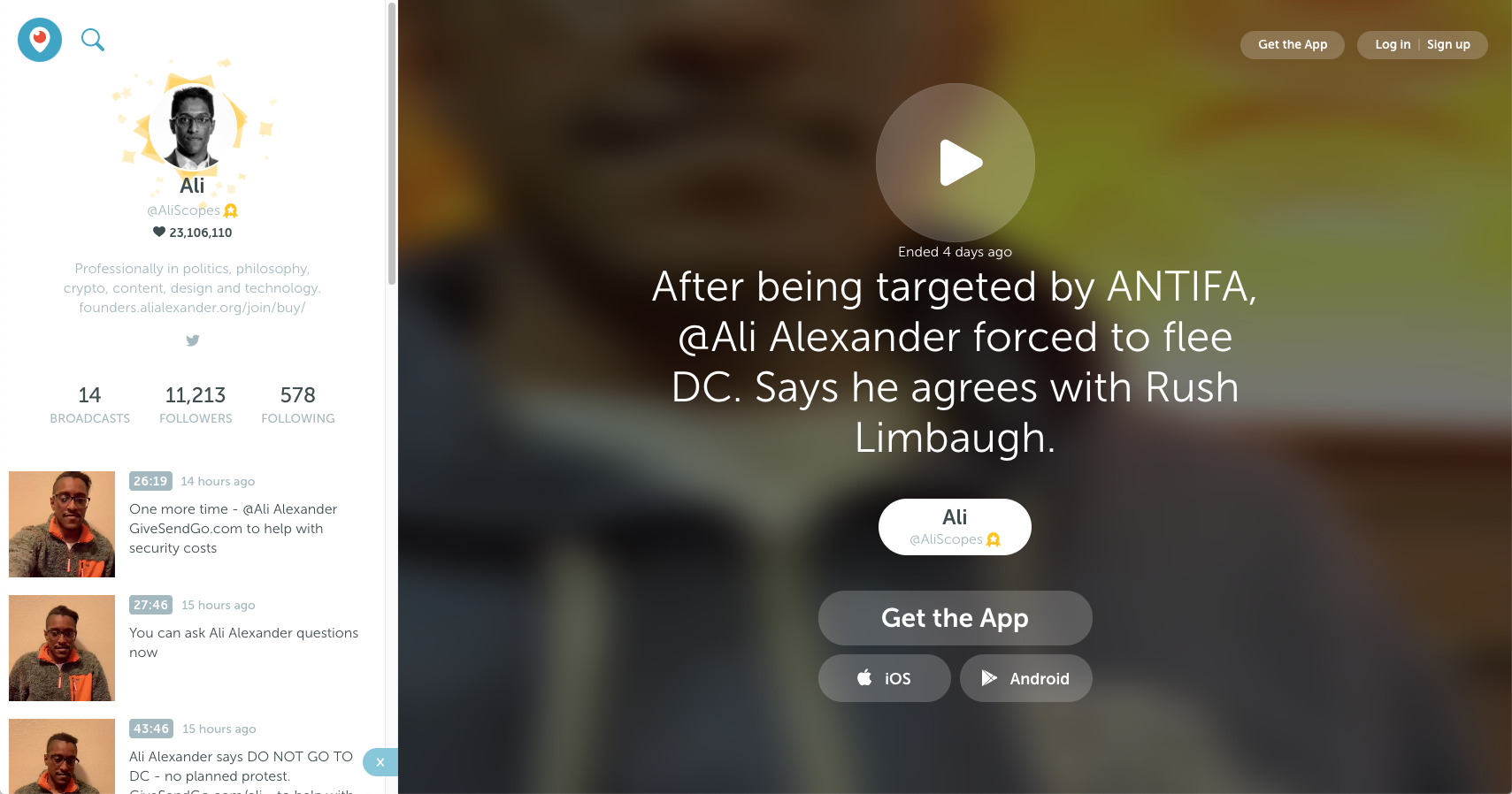 image of periscope account