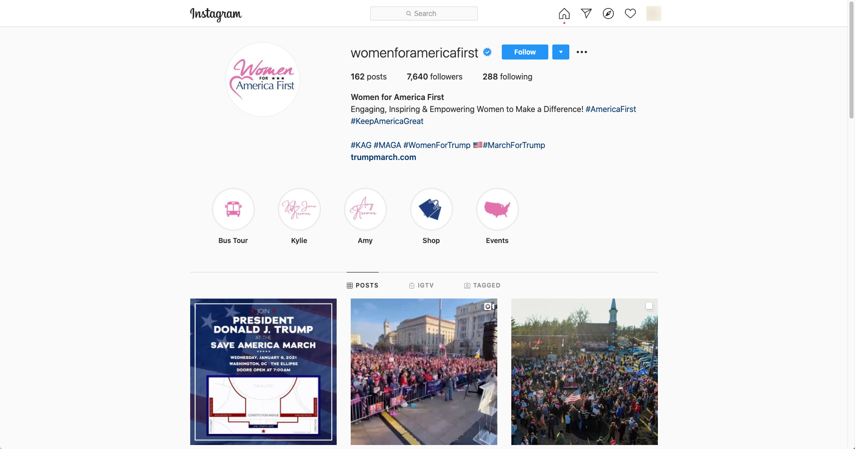 image of instagram page