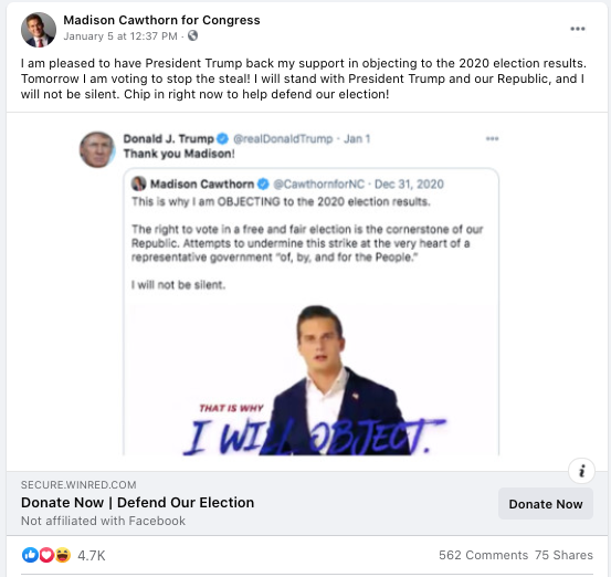 image of facebook post