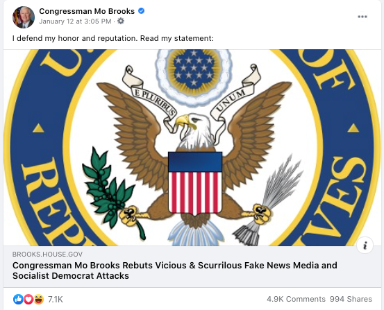 image of facebook post