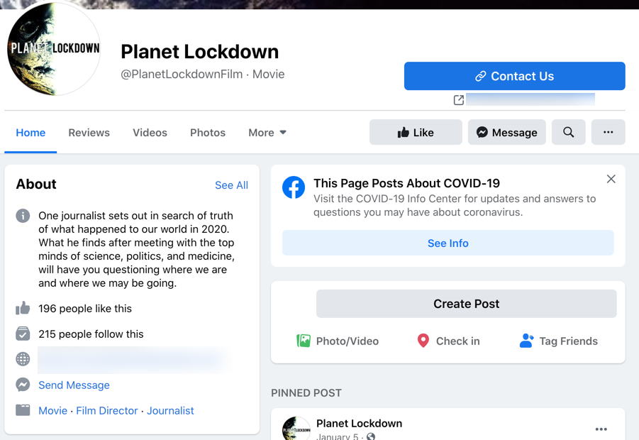 Planet Lockdown Facebook page