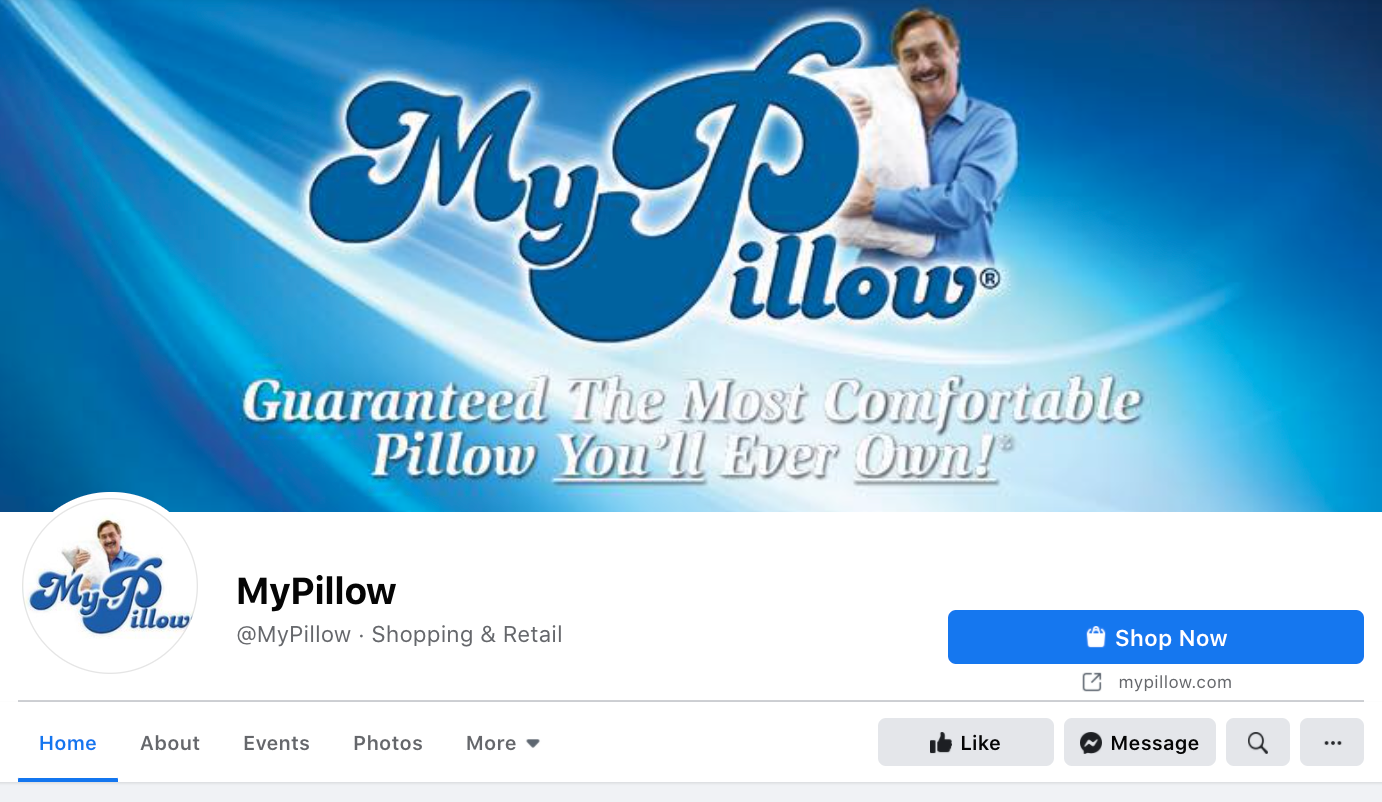 MyPillow Facebook page