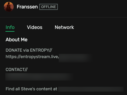 Steve Franssen Trovo fundraising