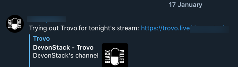 Devon Stack Trovo joining