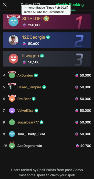 Devon Stack Trovo spells