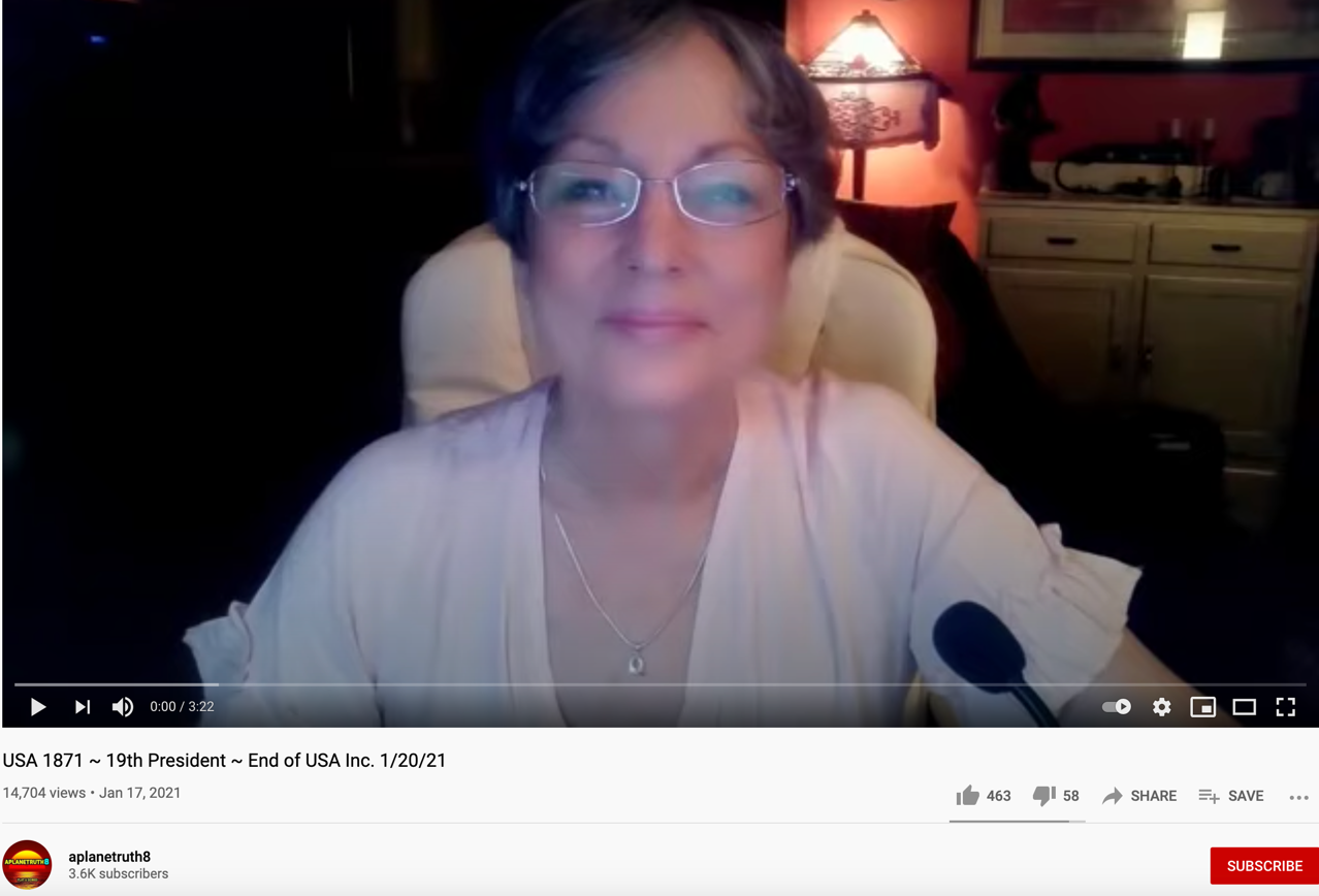 YouTube QAnon March 4 video woman