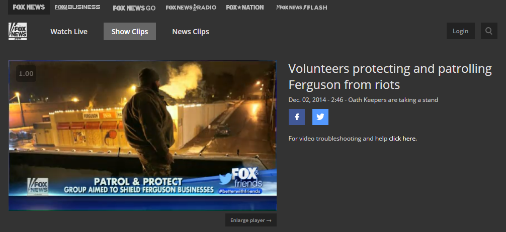 FoxNews.com segment page about Oath Keepers