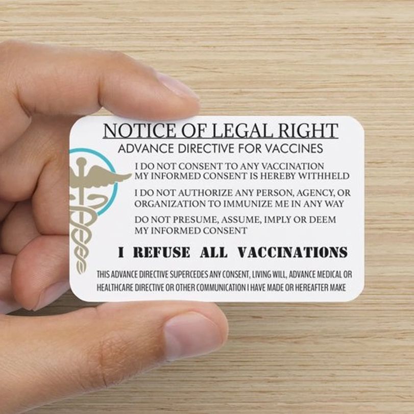 image of supposed "vaccination exemption card"