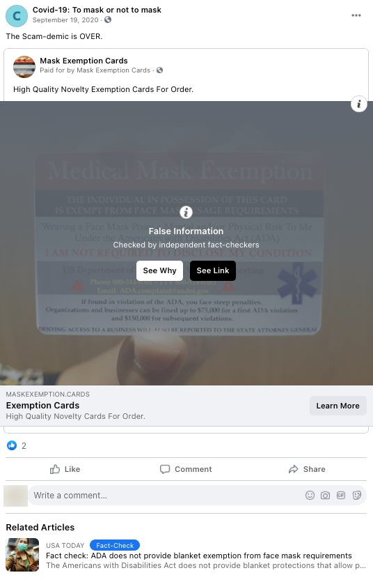 image of facebook post