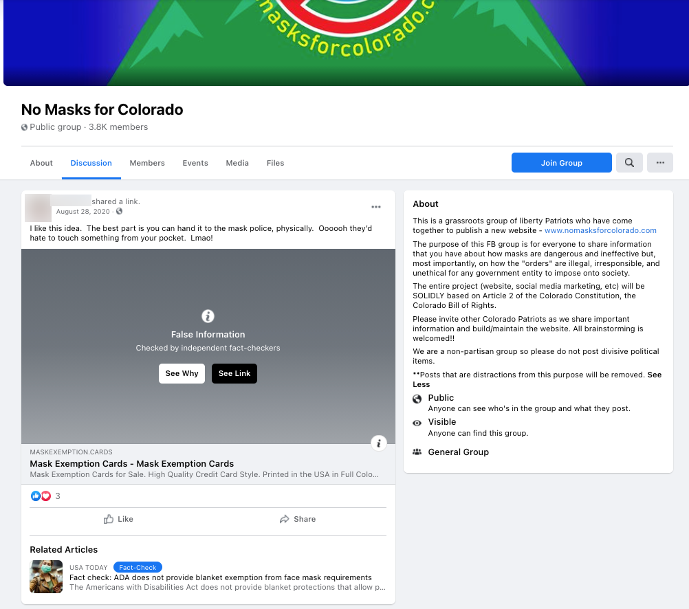 image of facebook post