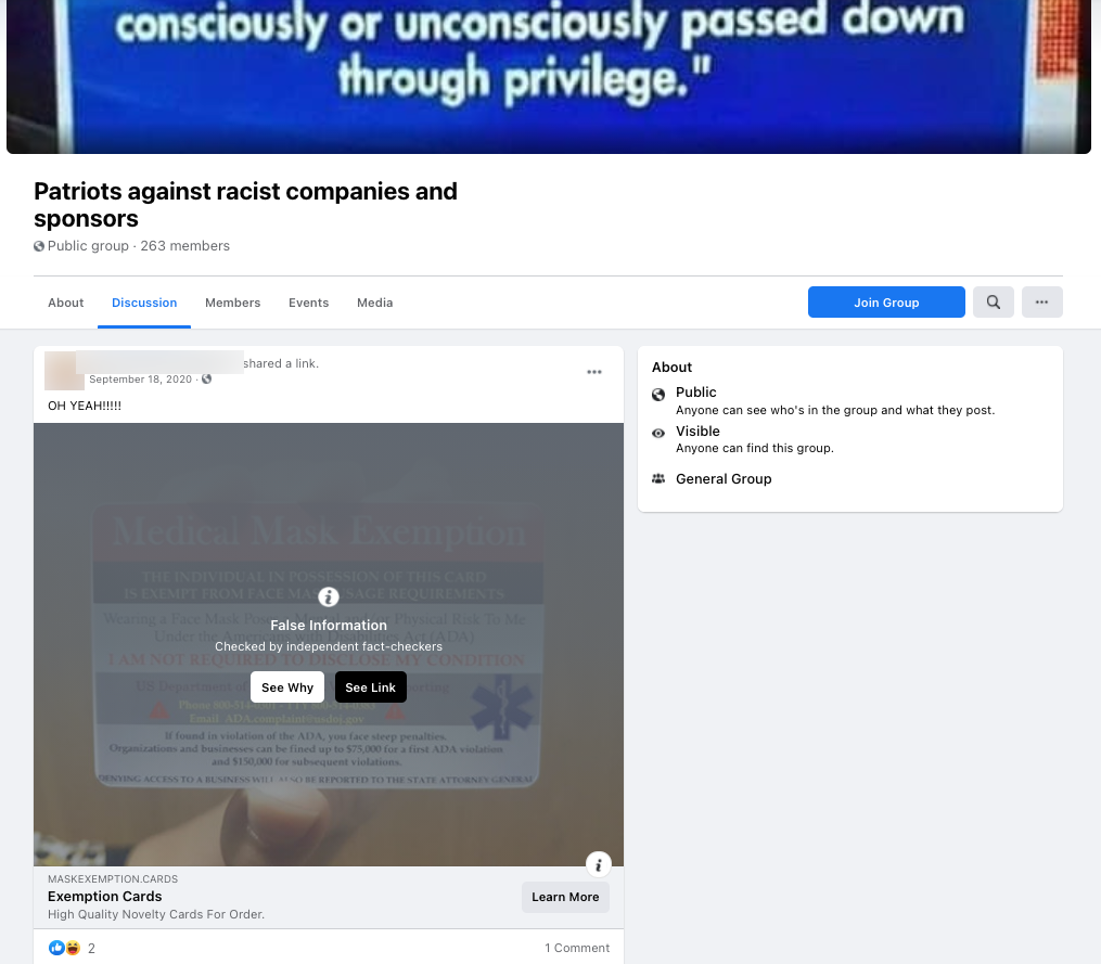 image of facebook post