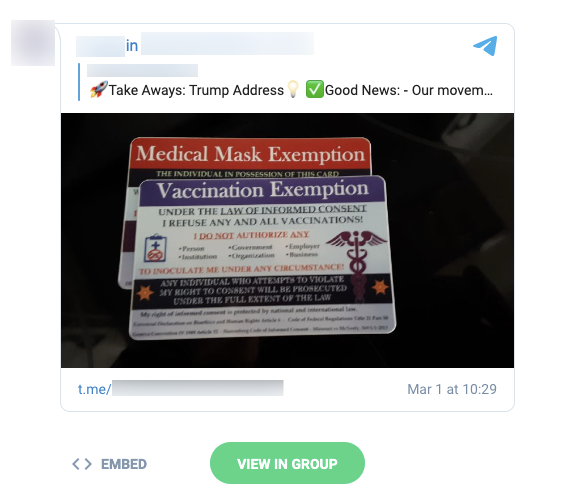 image of telegram post