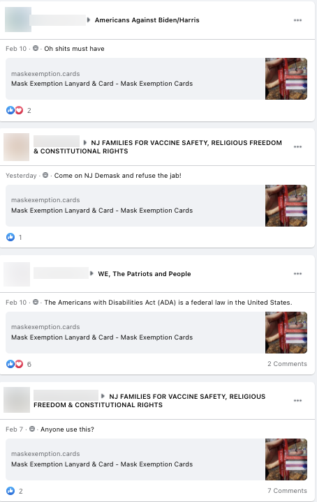 image of facebook posts