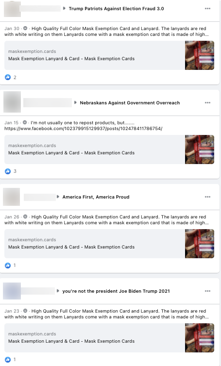 image of facebook posts