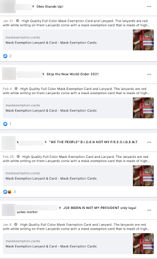 image of facebook posts