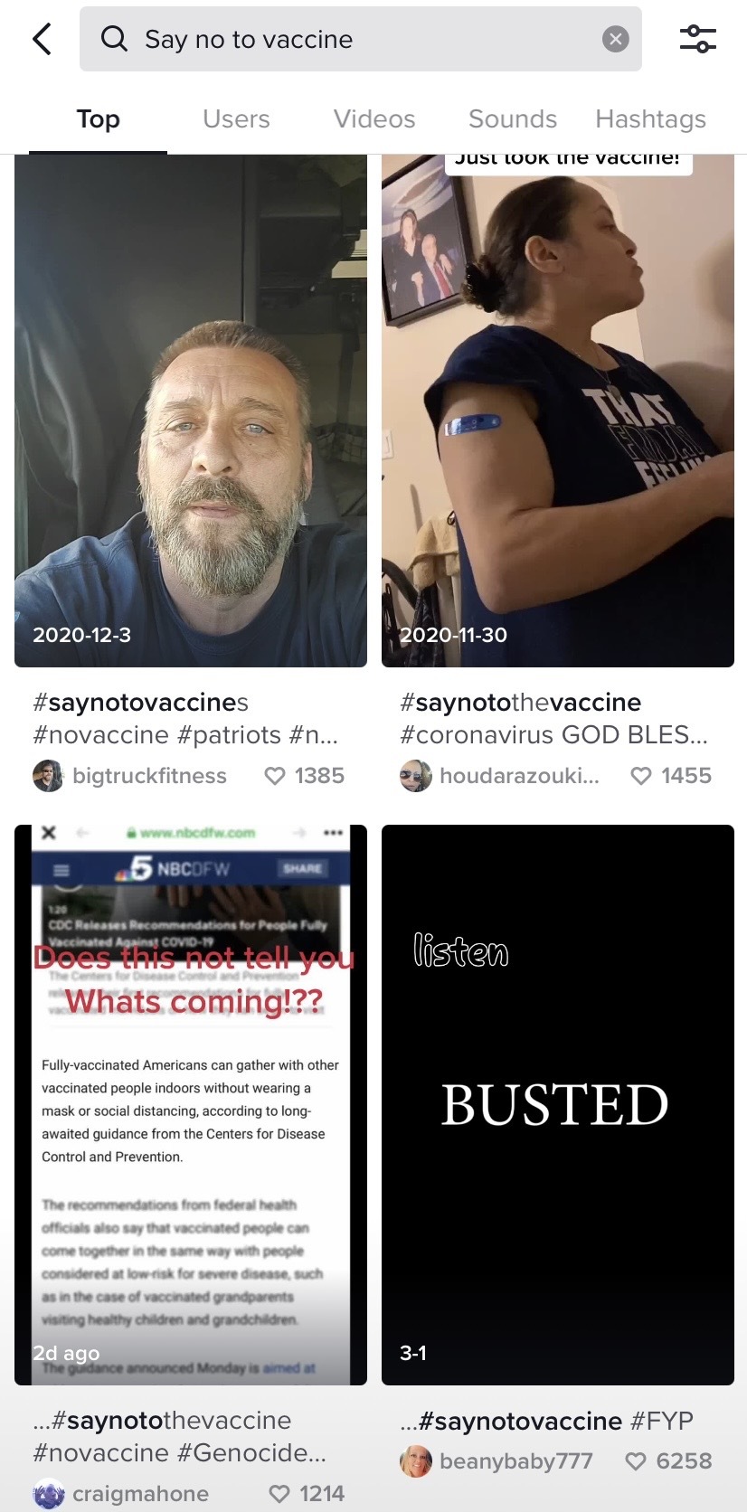 Saynotovaccine home page 