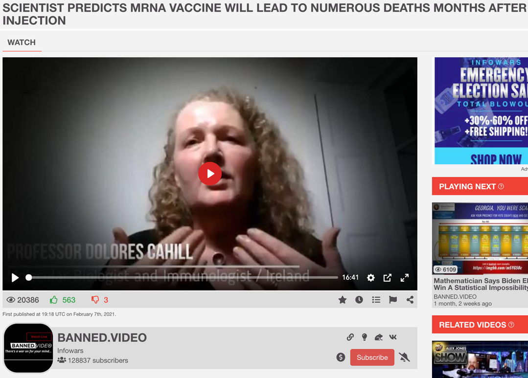 Dolores Cahill Bitchute