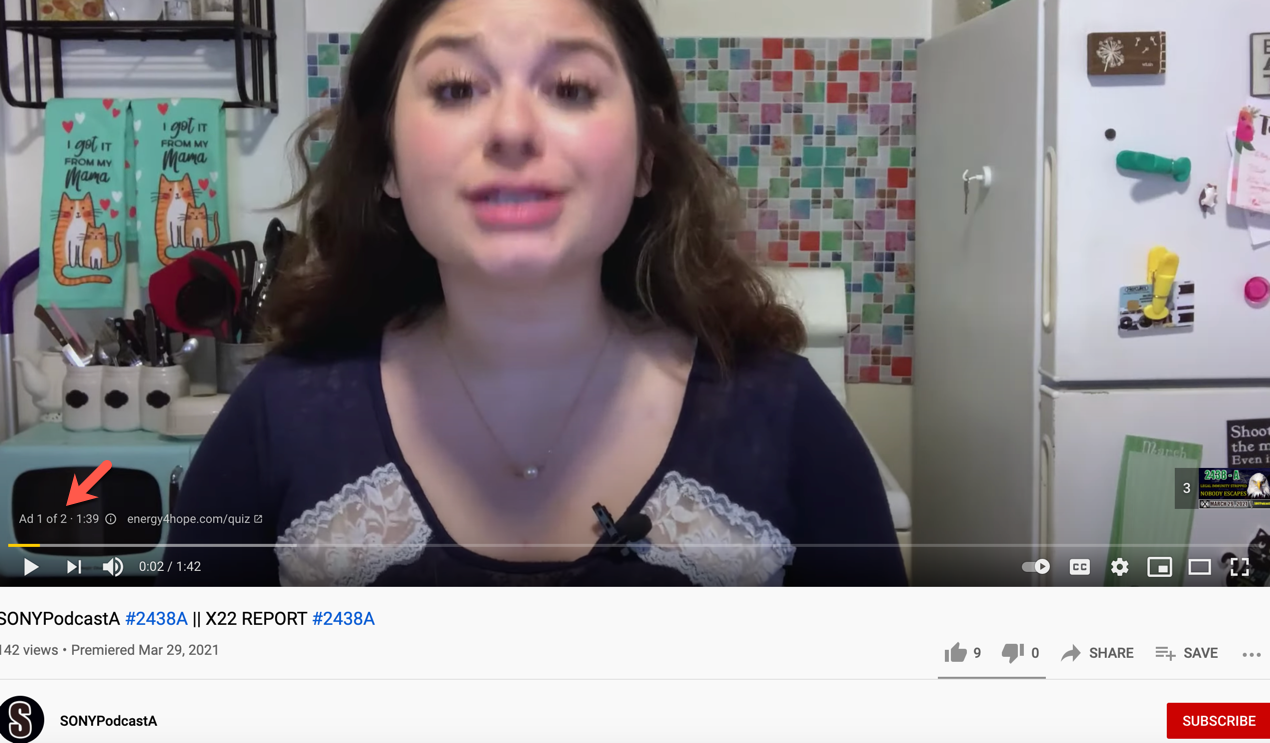 SONYPodcastA QAnon show ad YouTube