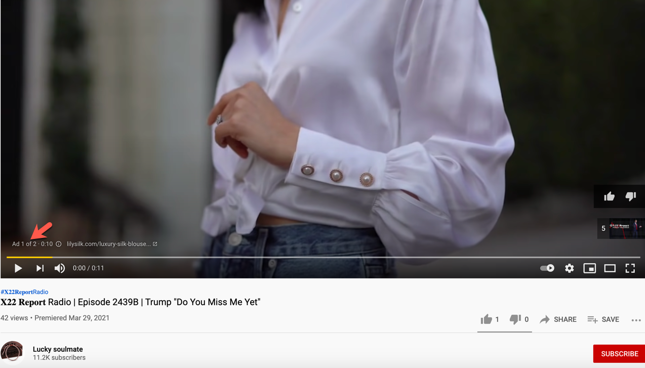 Lucky soulmate QAnon show ad YouTube