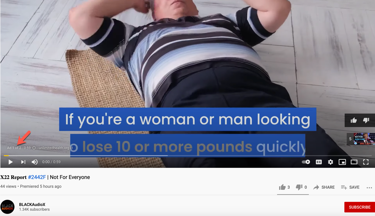 BLACKAudioX QAnon show ad YouTube