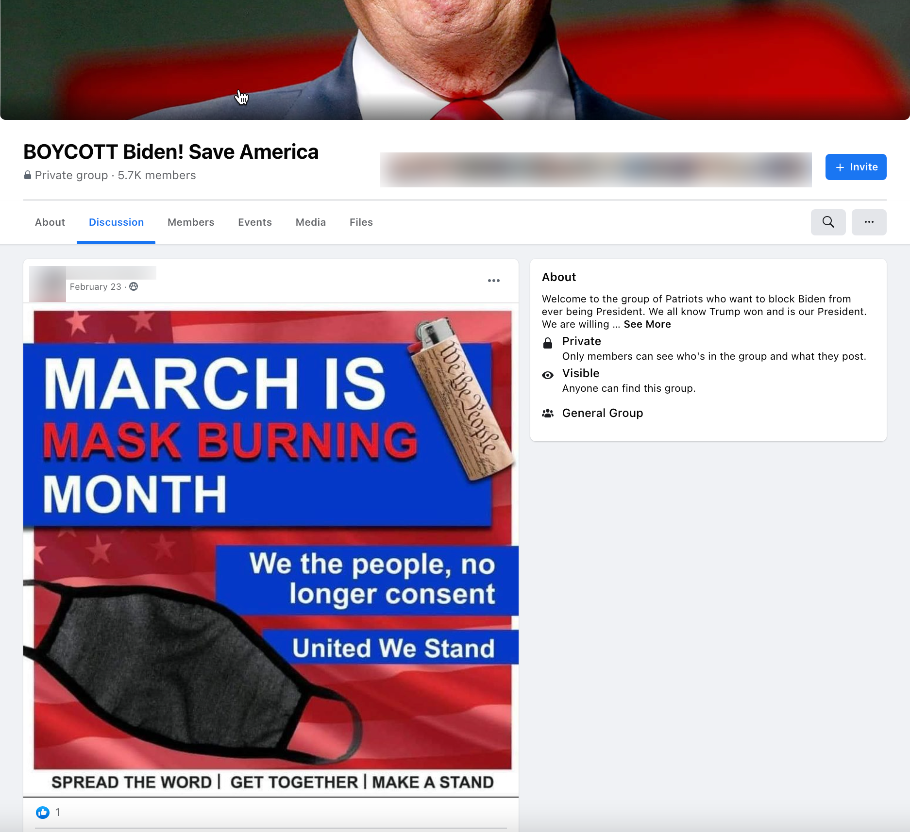 image of facebook post