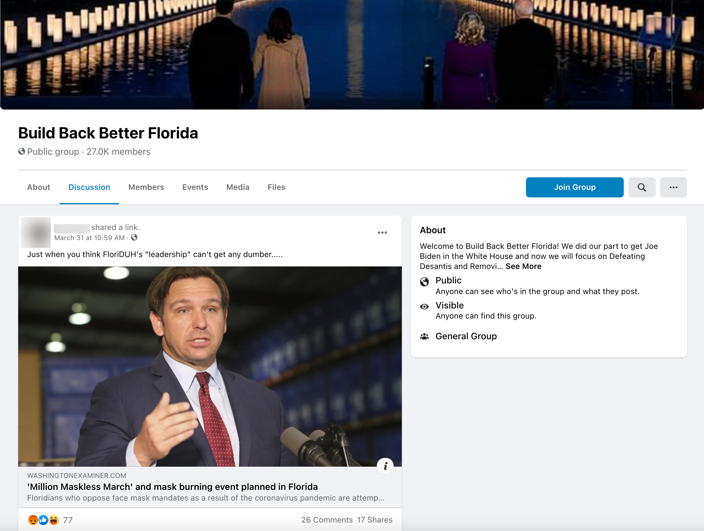 image of facebook post