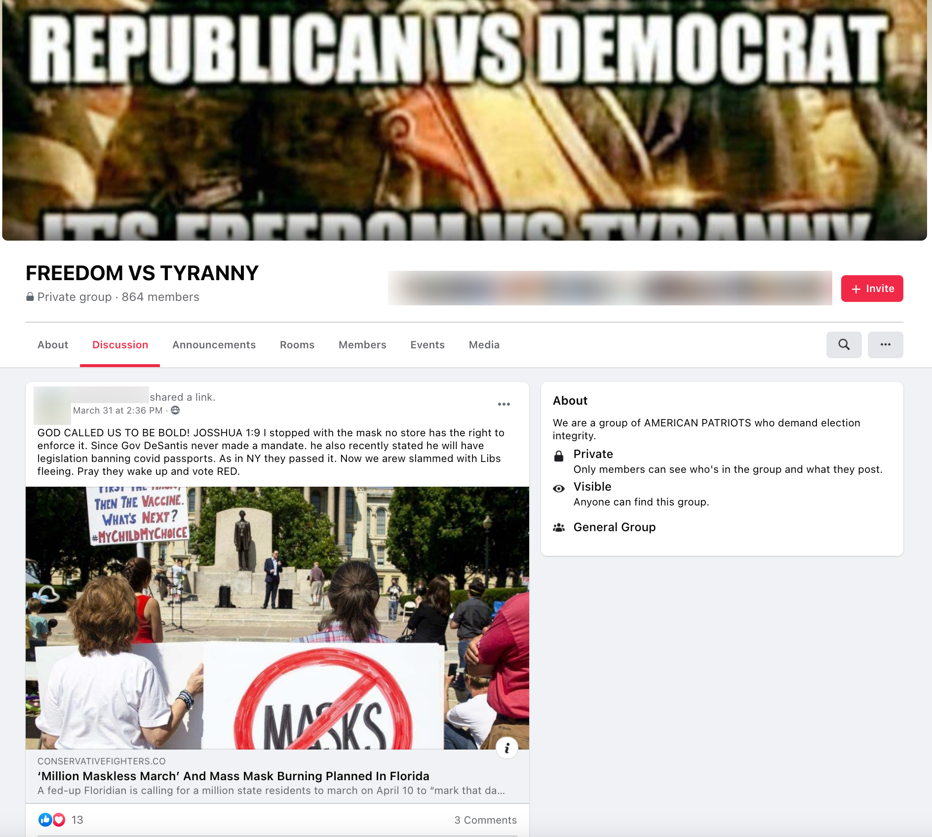 image of facebook post
