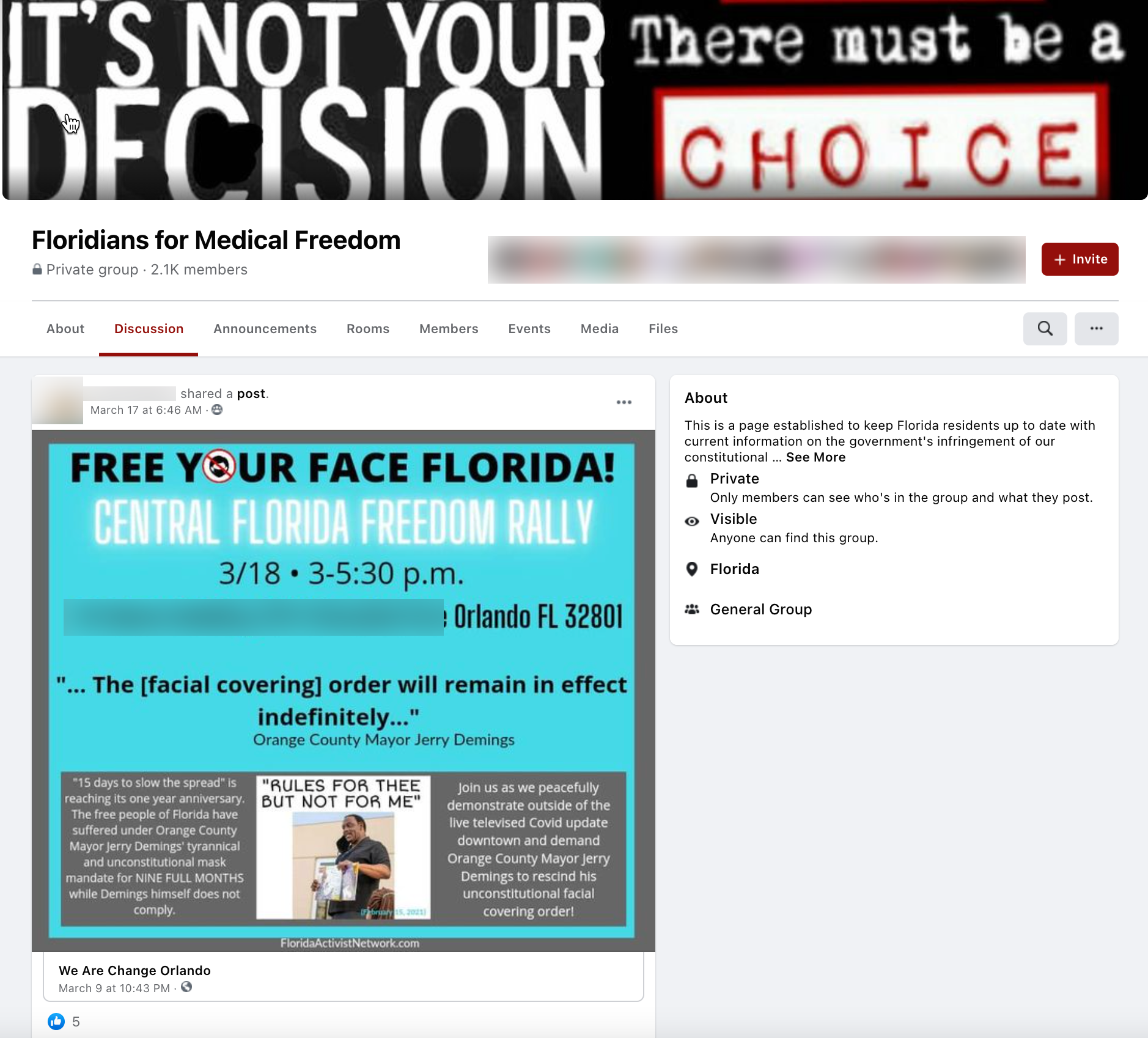 image of facebook post