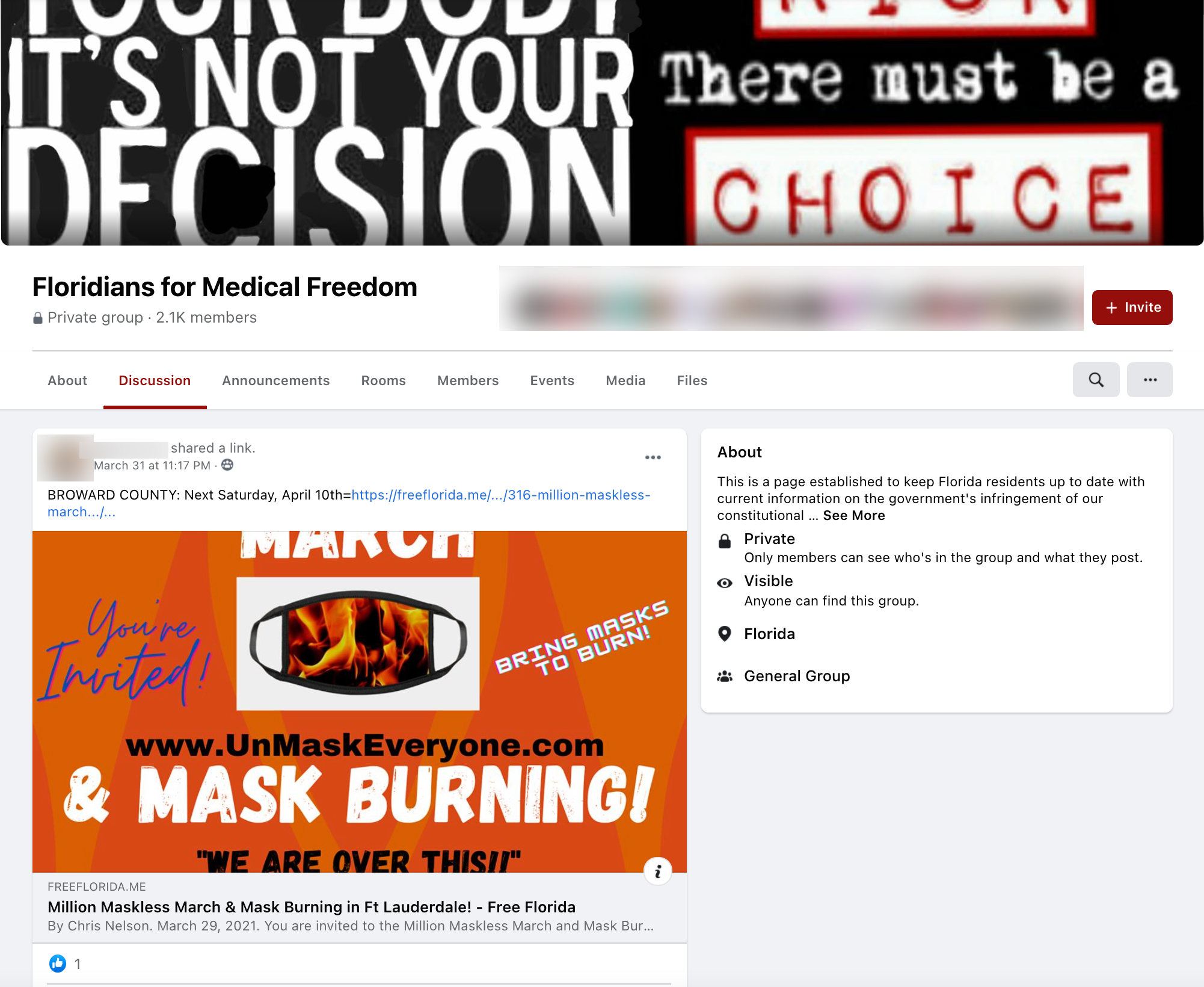 image of facebook post