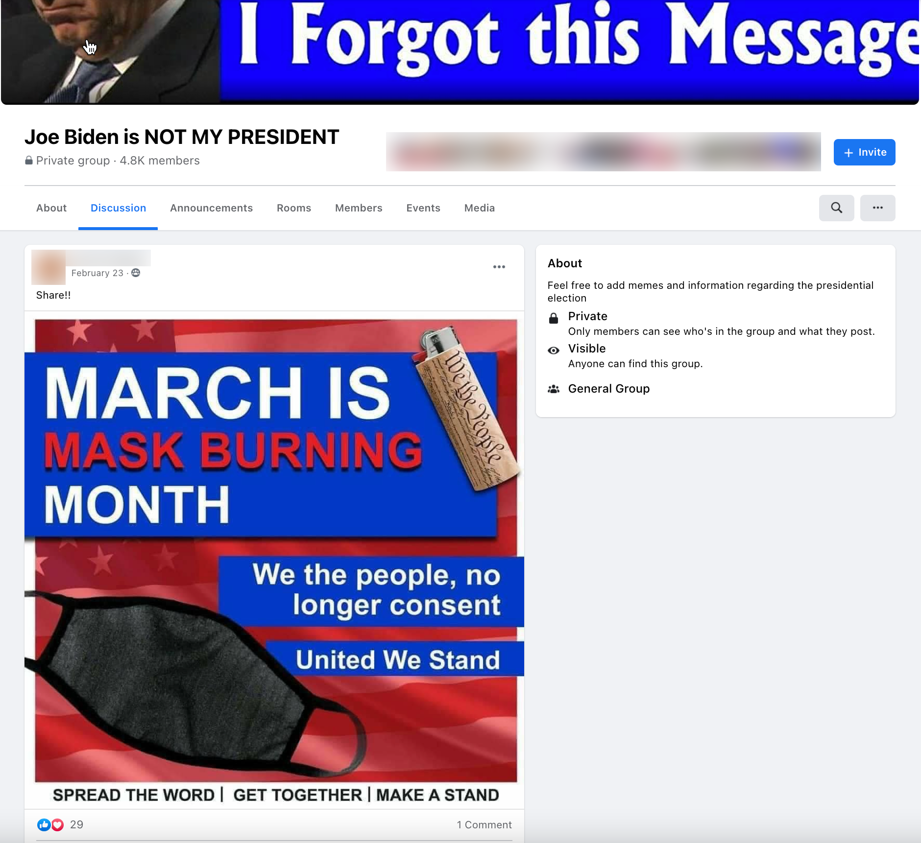 image of facebook post