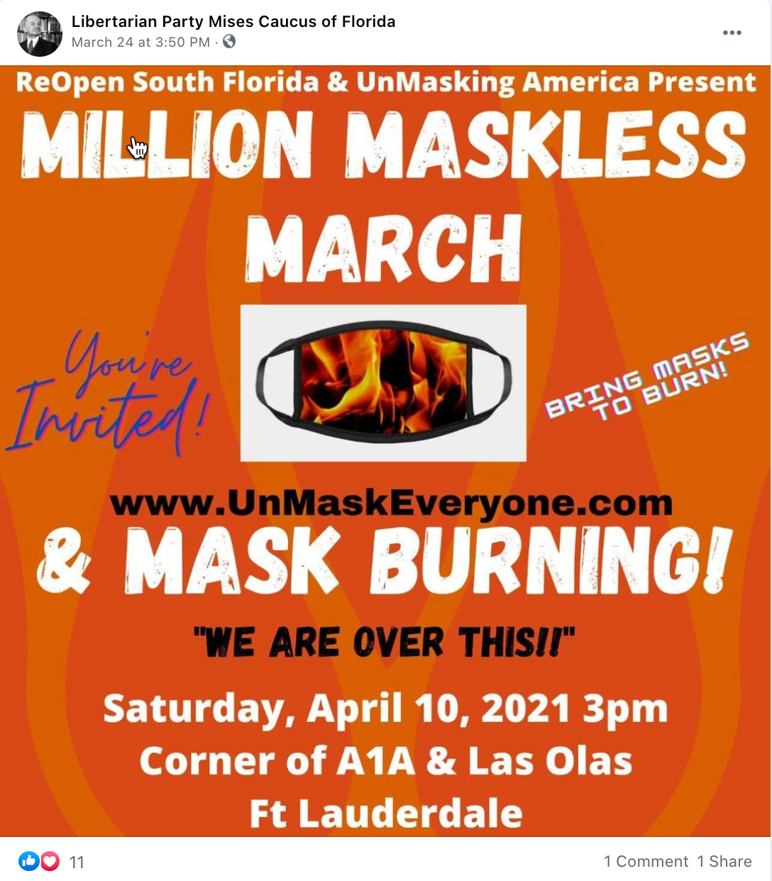 image of facebook post