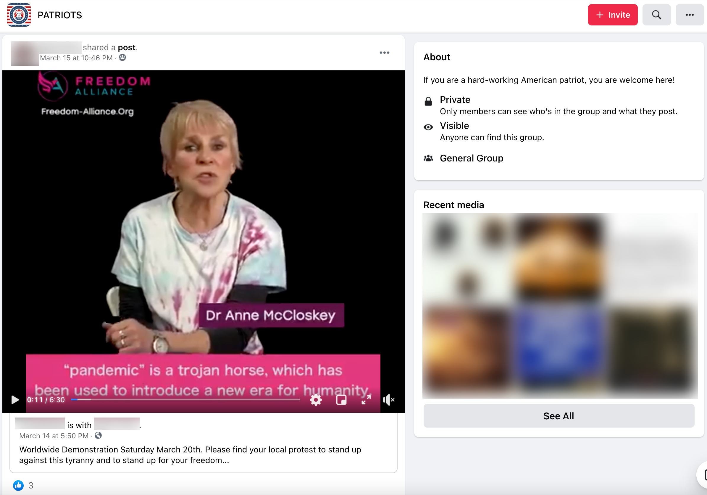 image of facebook post