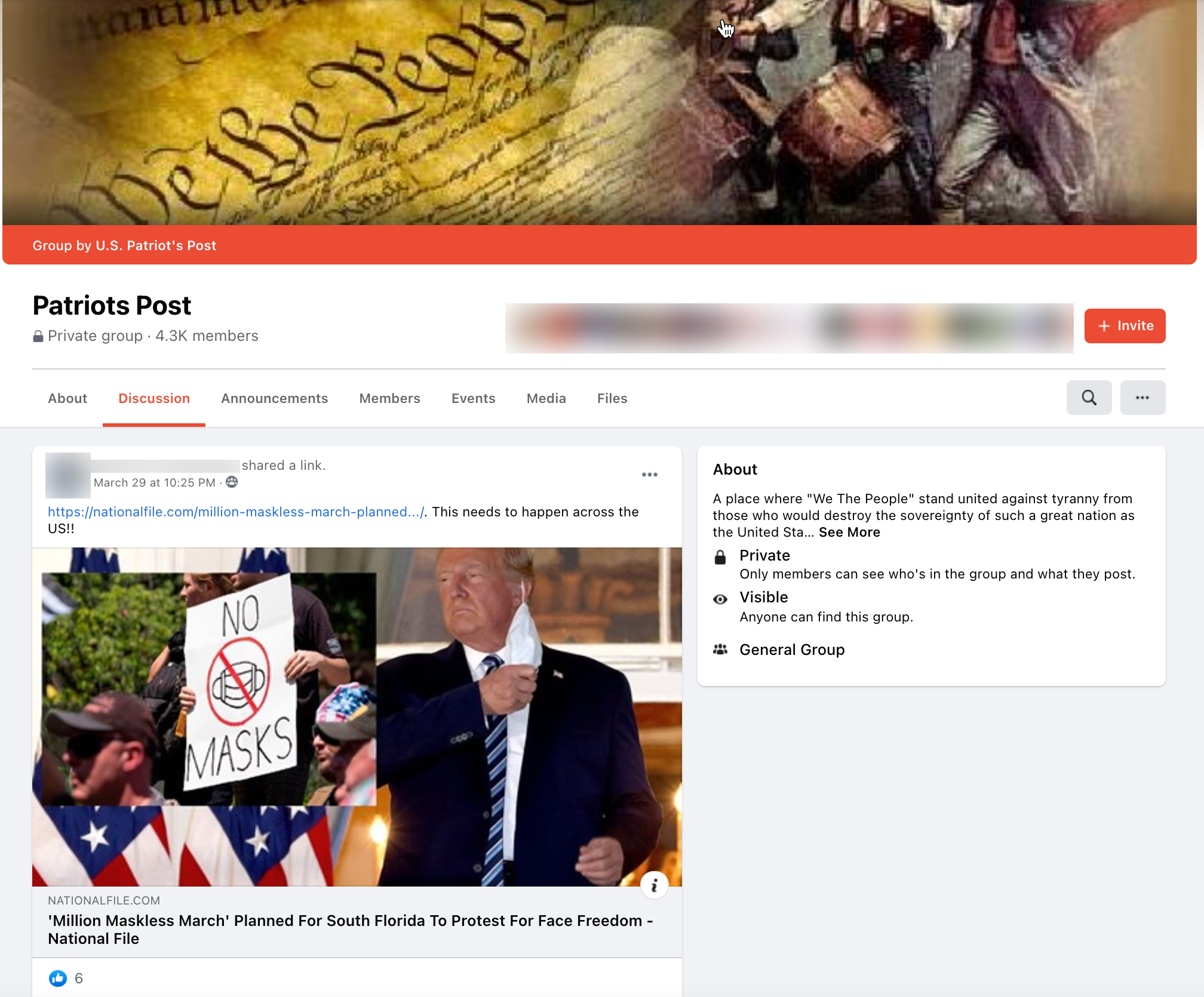 image of facebook post