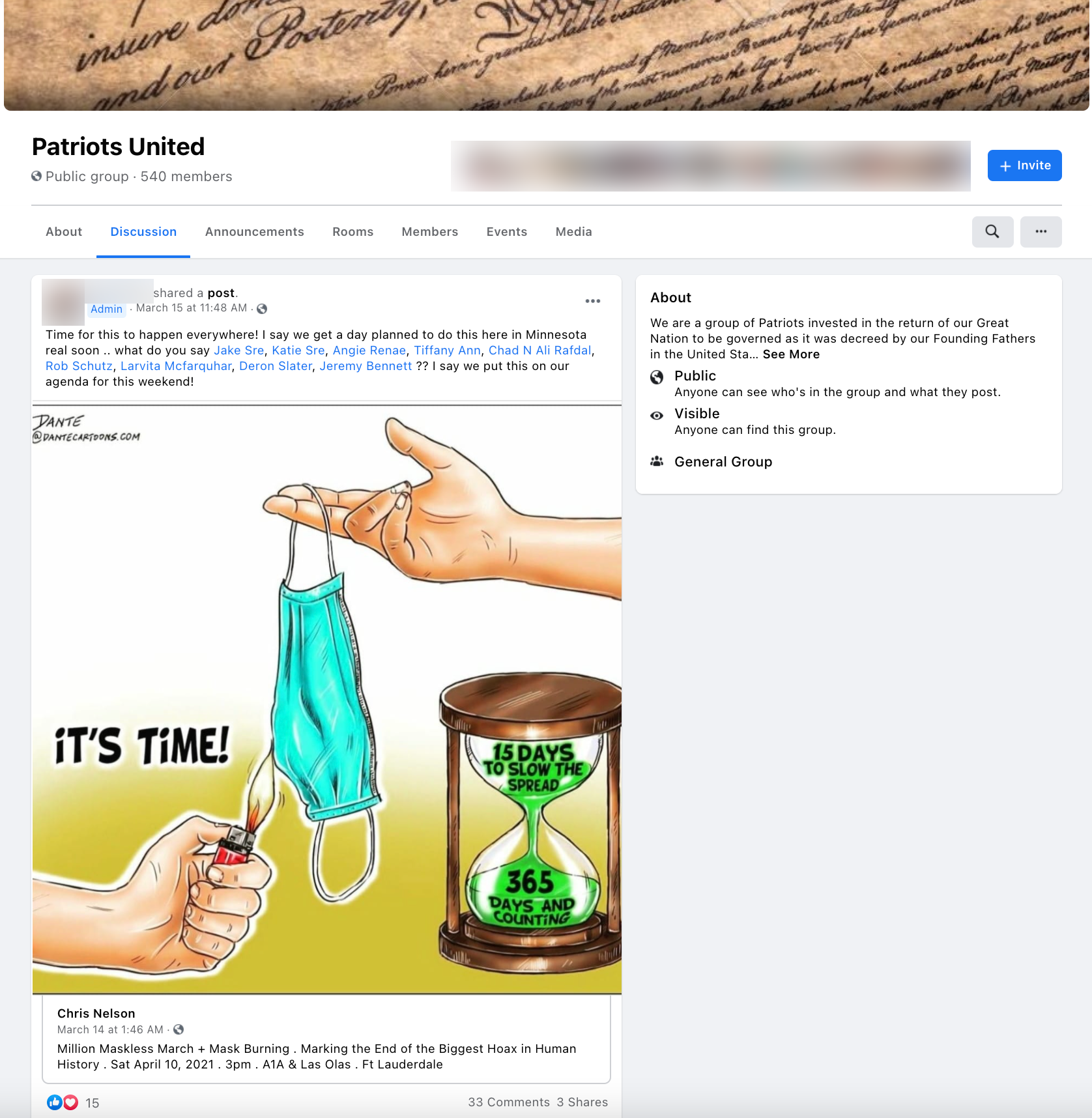 image of facebook post