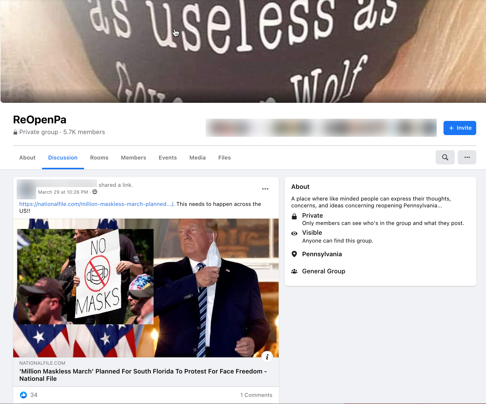 image of facebook post