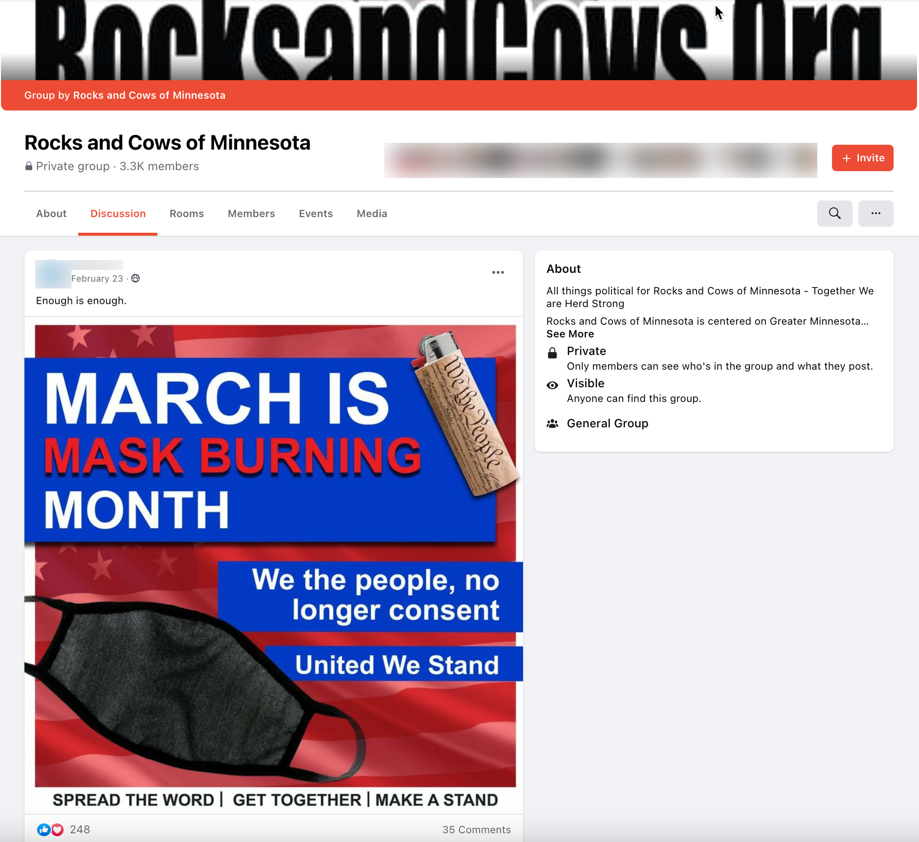 image of facebook post