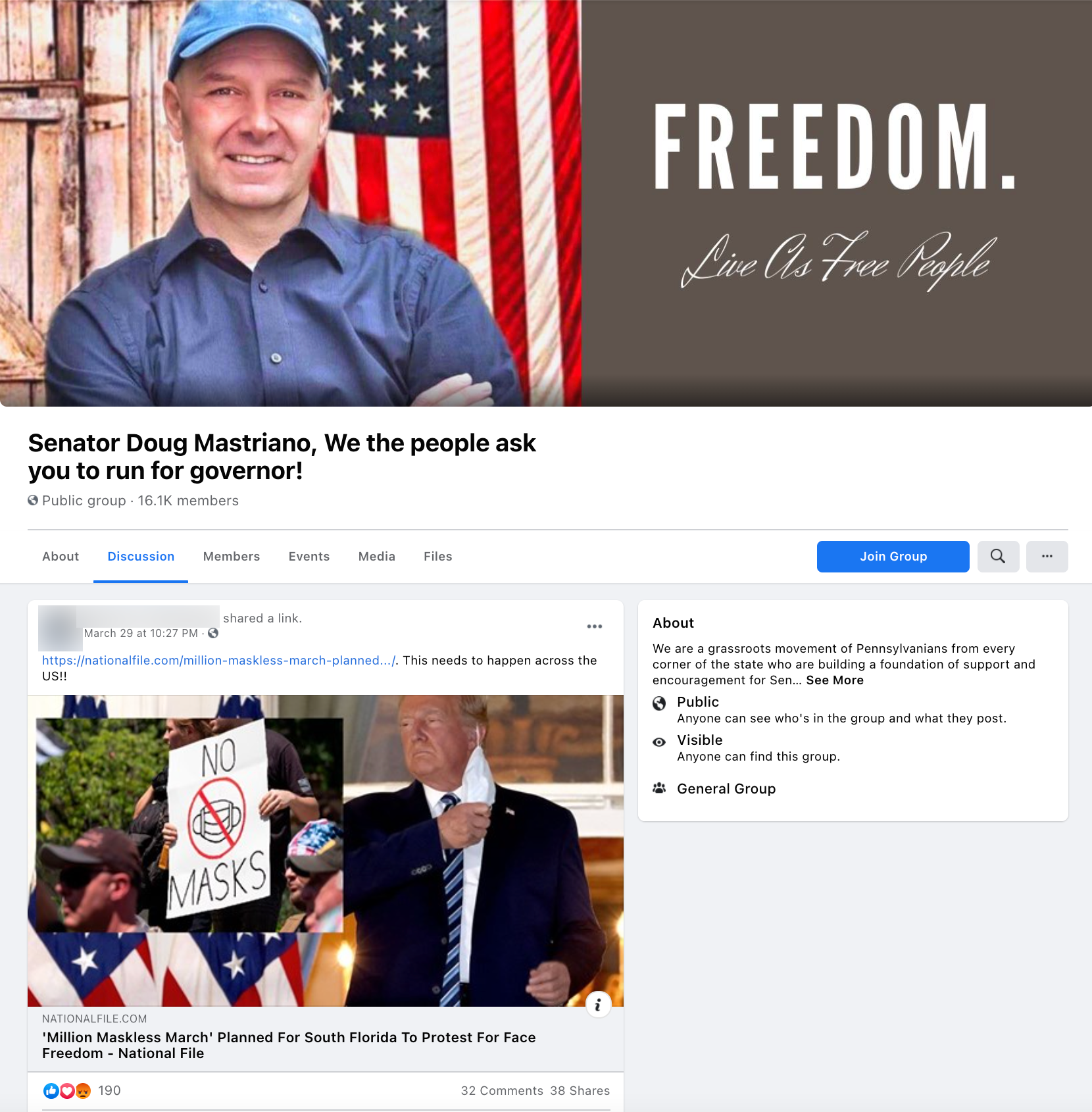 image of facebook post