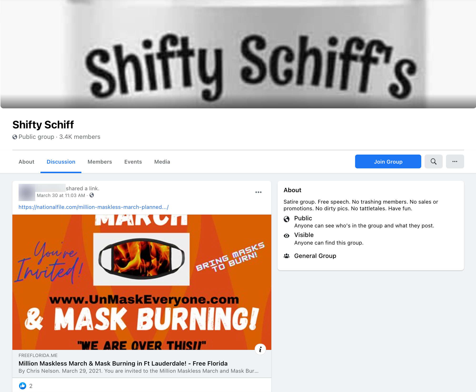 image of facebook post